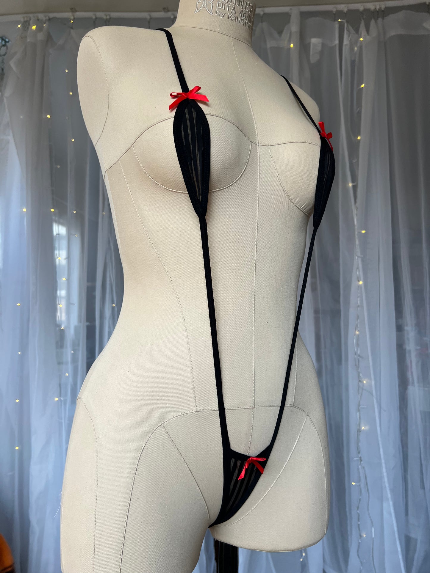 Black Mesh Monokini