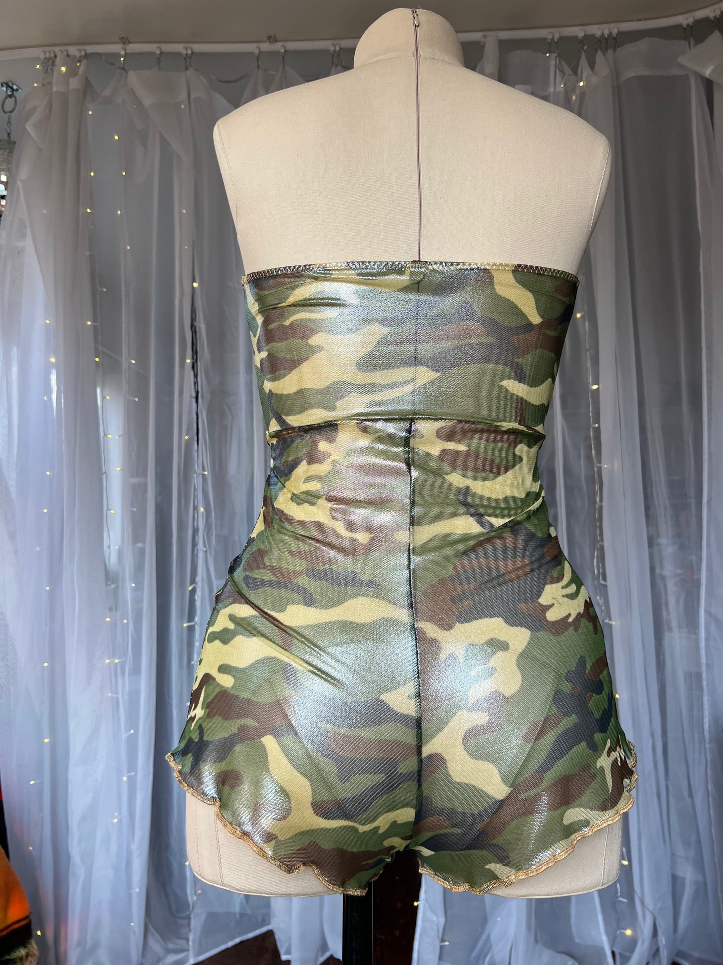 Camo Print Sparkle Playsuit