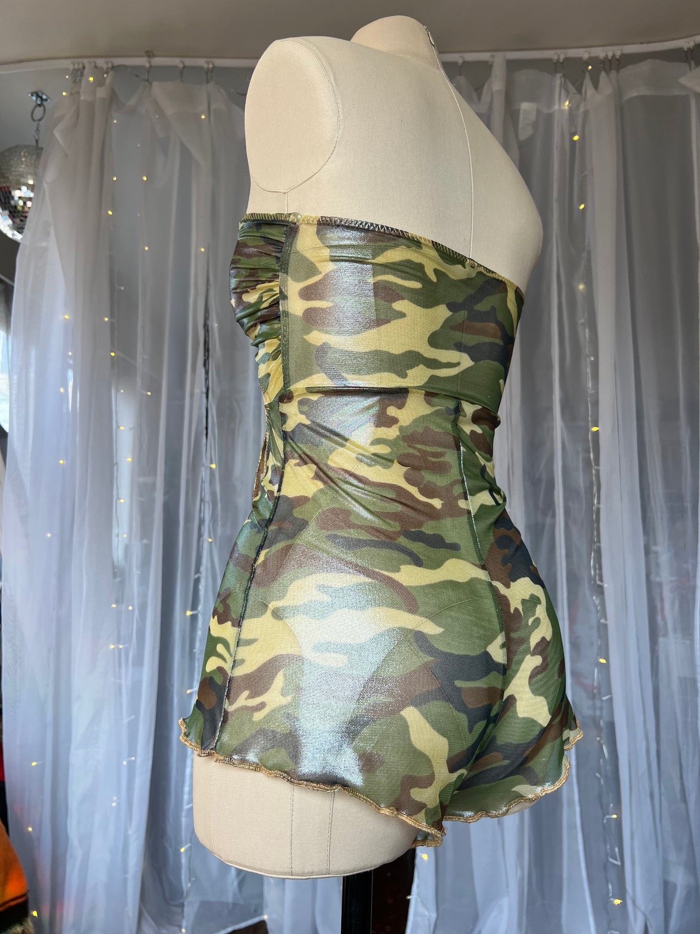Camo Print Sparkle Playsuit