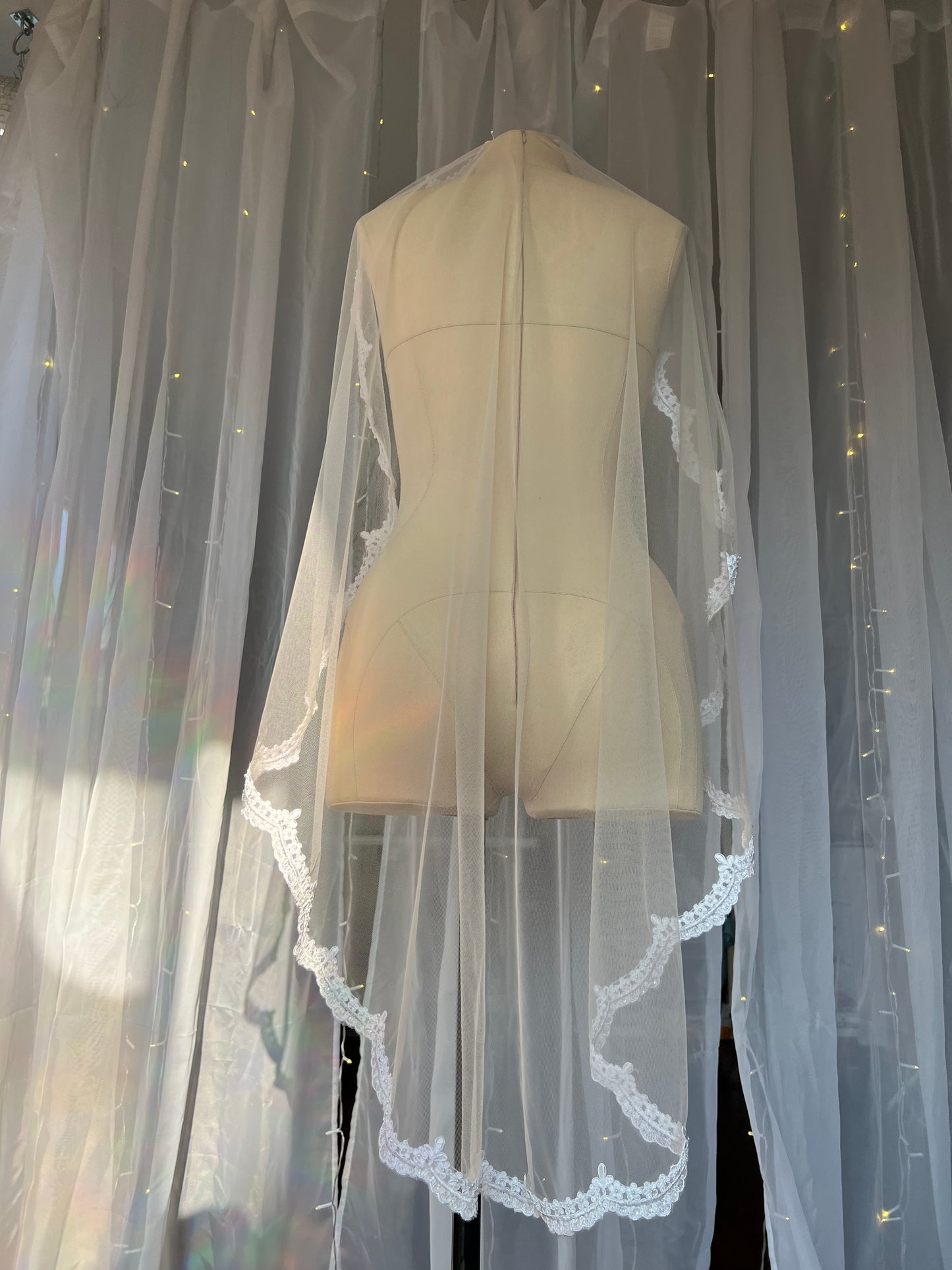 Beaded and Sequined Lace Bridal Veil 2.0
