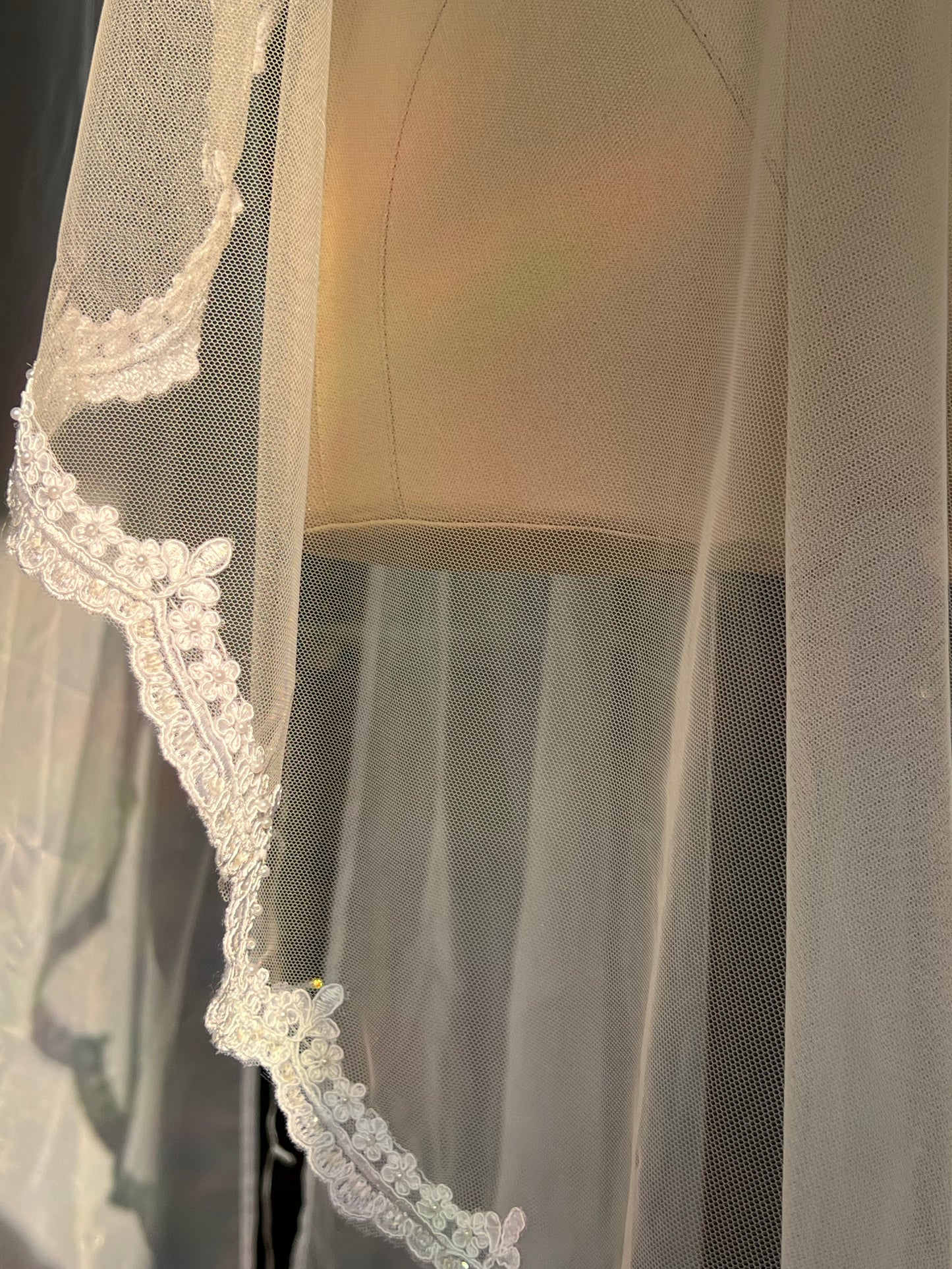 Beaded and Sequined Lace Bridal Veil 2.0