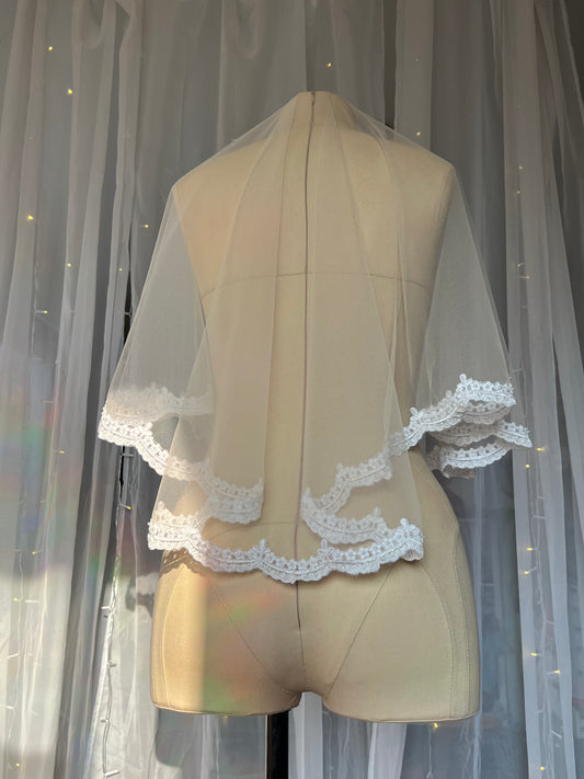 Beaded and Sequined Lace Bridal Veil 2.0