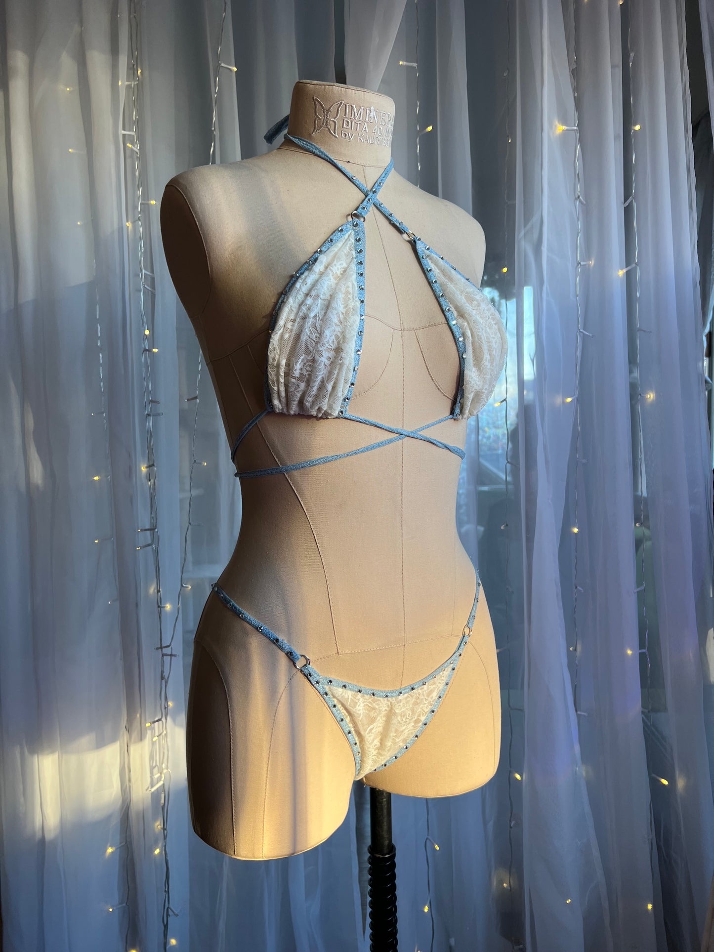 Rhinestone Butt Hugger Bikini