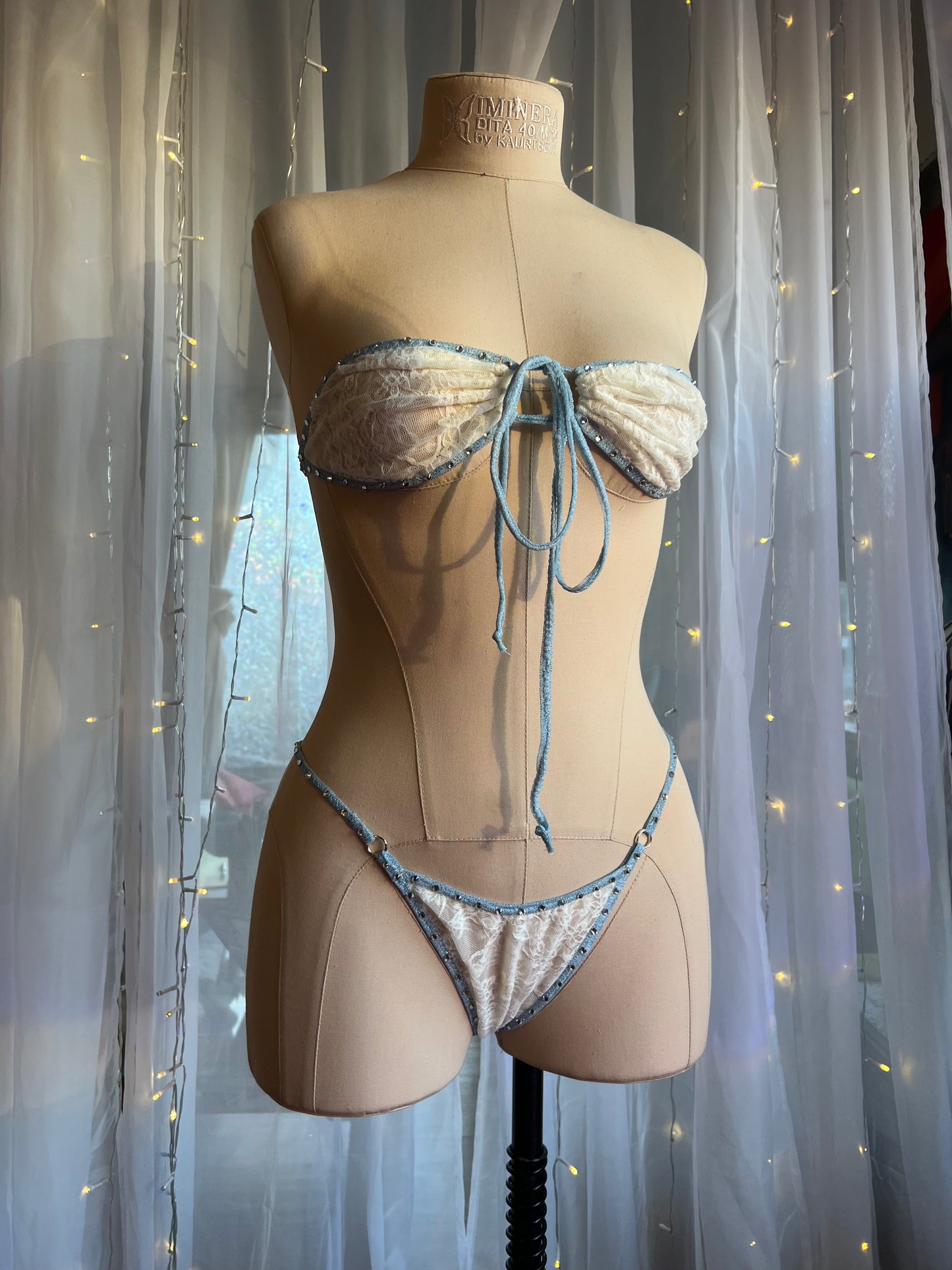 Rhinestone Butt Hugger Bikini
